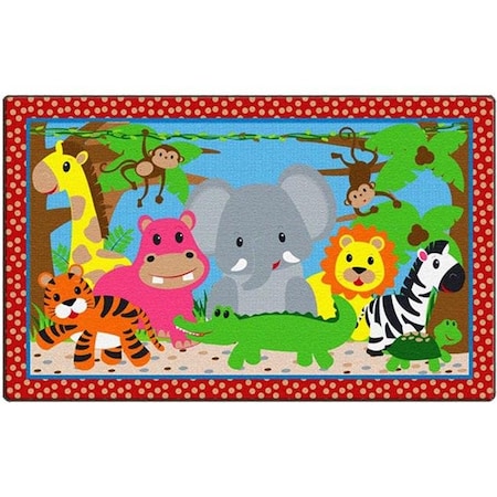 Flagship Carpets Flagship Carpets CE418-28W Rectangle Cutie Jungle Carpet; 5 ft. x 8 ft. CE418-28W